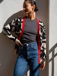 GIGOGOU Áo khoác cardigan dệt kim mới, áo dài tay kiểu dáng thường ngày, áo khoác mùa thu cho nữ. - Màu be - Xem 5