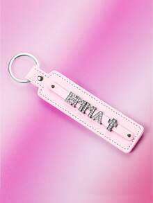 1pc Customized Accessory & Pendant, Customized Crystal Letter Keychain, Shiny Personalized Leather Keychain Accessory, Gothic Letter Car Keychain, Gift For Men & Women, Creative/Mother's Day/Valentine's Day/Gift - Multicolor - View 23