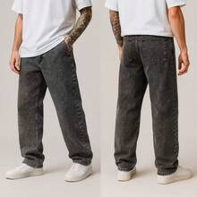 Men's Dark Baggy Balloon Jeans Light Jeans Straight Wide Leg Streetwear Style Vintage Comfortable 38-48 - Đồng - Xem 2
