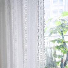 Sutuo Home Cream White Crochet Boho Curtain 84 Inches Length, Sheer Lace Handmade Tassels Knitted Window Treatment Vintage Rustic Bohemian Farmhouse Drape For Bedroom Rod Pocket 1 Panel 59" W X 84" L - 白色鉤針編織59寬x84公升1包 - 查看 3