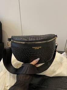 Women's Solid Color PU Leather Waist Bag, Retro Fashion Chest Bag, Underarm Bag, Spring/Summer New Casual One Shoulder Crossbody Small Bag, Versatile Minimalist Chest Bag