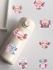 50 件/套可爱墨西哥钝口螈装饰贴纸，适用于马克杯、笔记本、手提包、礼品盒、节日礼物、派对用品、信封 - 彩色 - 查看 2