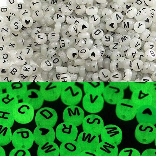 خرز على شكل قلوب بألوان أبيض وأسود وأحمر، خرز على شكل أحرف، خليط عشوائي، إكسسوارات مجوهرات مخرزة، مواد حرفية DIY، هدية عيد ميلاد مخصصة، قلادة، سوار، خرز أكريليك، خرز يدوي، لعبة تعليمية