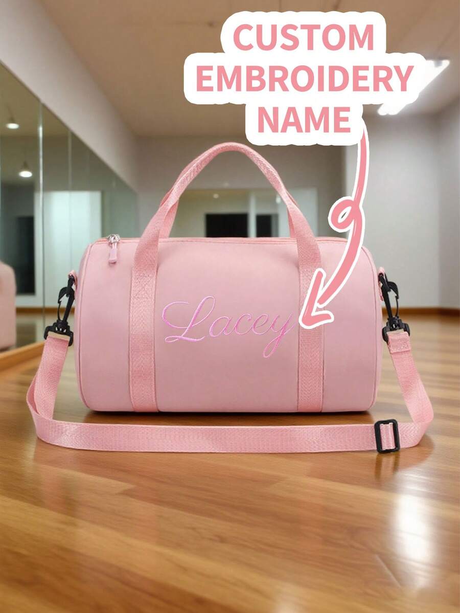 Borsa da viaggio con ricamo personalizzato, borsa da danza, organizer da viaggio, pochette personalizzata, multifunzionale e decorativa, design a lettera, colore unito, raffinata ed elegante, mix di vintage e moderno, colorata, casual e versatile, stile basic, morbida e unica, personalizzabile - un'idea regalo ideale per lei, la tua ragazza, lui, il tuo ragazzo e gli amici.