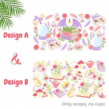 Romantasy Book Lover Fantasy Bookish Booktok UV Dtf Wraps For 16 Oz Glass Can Cup, Magical Fairy Tale Witch Dragon Uv Dtf Cup Wraps For Glass Cup Bottle Tumbler Mug, Dark Academia Reader Waterproof Uvdtf Cup Wraps For Laptop Diy Craft Decorations, Uv Dtf Decals Water Bottle Stickers