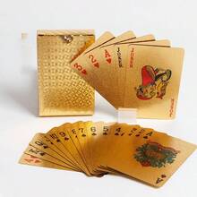 1set Waterproof 24k Golden Playing Cards Multiple Playing Cards,Modern Style Cards, Great For Adults And Families - Card Games And Board Games For Family Game Night - 10 Min,With Storage Box, Paper Cards, Easy To Shuffle Design - Multicolor - View 14