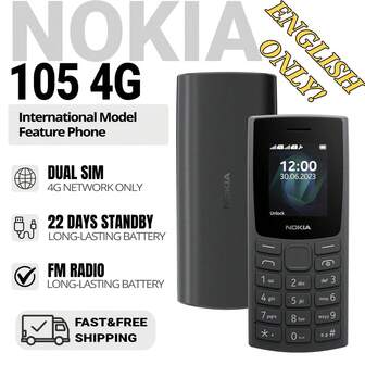 NOKIA 105 4G | Dual SIM | GSM Unlocked Mobile Phone | Volte