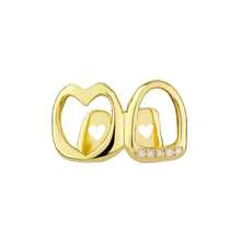 1pc Double Hip Hop Mouth Grillz Teeth Halloween Party Tooth Gap Jewelry For Stage Perfomance Accessory