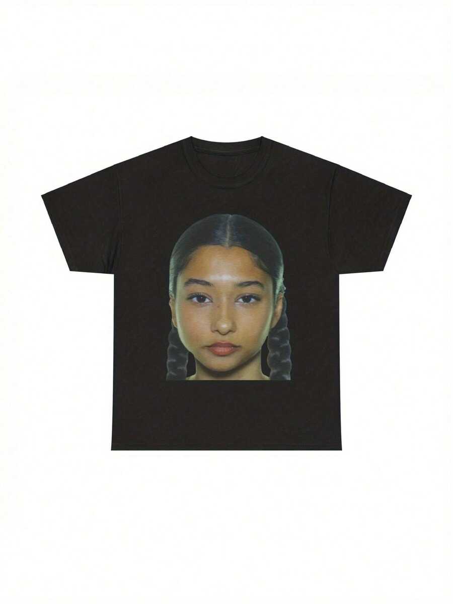 BB Trickz Graphic T-Shirt For Men - Bohemian Style Black Round Neck Tee With Front & Back Portrait Print, All-Season Casual Streetwear, Hand Wash Only - màu đen - Xem 1
