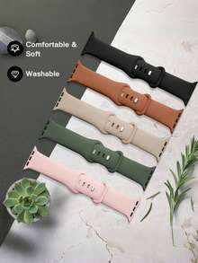 5 chiếc dây đeo đồng hồ thể thao bằng silicon tương thích với Apple Watch 38/40/41/42/44/45/46/49mm, tương thích với Apple Watch Ultra/SE/10/9/8/7/6/5/4/3/2/1 - Nhiều màu - Xem 8