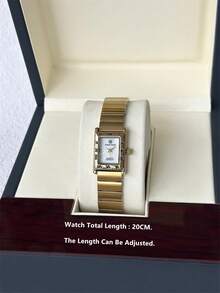 Pablo Raez 1 件奢华梦幻女士手表夏季配饰女士手表复古矩形银饰不褪色原创迷人礼服手表 18K 金不锈钢表带 IPS 方形罗马数字表壳优雅顶级全新 AAA 设计石英复古女士手表