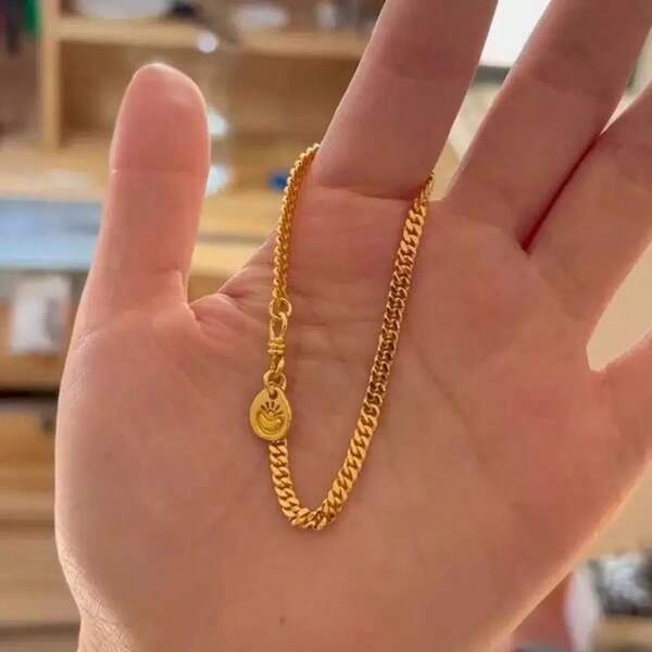 1 Stück Edelstahl modischer luxuriöser kreativer neuer chinesischer Stil doppelseitiger Fu-Charakter Armband für Frauen, leicht, exquisit, hochwertig, elegant, rundes Perlen Titan Stahl Accessoire