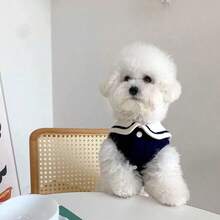 Navy Style Sleeveless Dog Clothes, Lightweight Outfit For Small Dog Breeds Poodle Maltese Teddy In Summer - Navy Blue - View 1