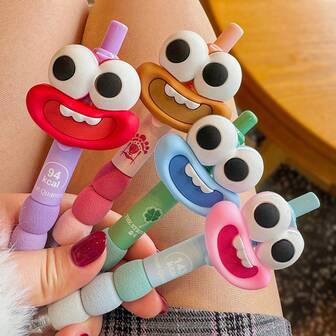 4pcs Neutral Pen Cute Big Mouth Big Eyes Funny Doll Pen High Appearance Black Press Neutral Pen Student Exam Special Pen, Suitable For Parties, Christmas, School Season, Halloween Gifts, Student Supplies.