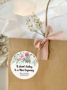 1-120 piezas Pegatinas de boda personalizadas, etiquetas de recuerdo personalizadas, pegatinas de agradecimiento, pegatinas de recuerdo redondas para regalo de pareja de aniversario, pegatinas holográficas - Multicolor - Ver 3