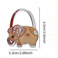 Chic Elephant Shaped Handbag Hook With Floral Pattern, Versatile Bag Hanger For Travel, Office, And Home - Cute, Organizer For Handbags, Purses, Totes, And Backpacks; Eye-Catching Accent Accessory For Spring Wardrobe Refresh; Perfect Gift Idea For Valentine's Day And Everyday Style Enthusiasts; Lightweight Metal Construction With Strong Load Support - Multicolor - View 10