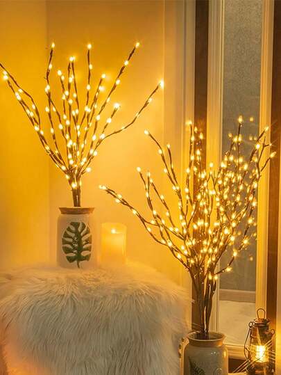 1pc Illuminated Birch Tree Branch Decorative Lamp, Artificial Tree Branch Tabletop Light, Suitable For Living Room, Bedroom, Party, Home, Event Decor Tree Lamp, Battery Powered (Batteries Not Included) Home Decor Christmas Decorations Room Decor Christmas Winter