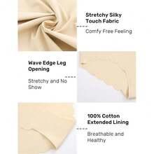 Caterlove Women's High Waisted Seamless Underwear No Show Panties Wave Edge Hipster Breathable Full Coverage Bikini 6 Pack - 6PackC - 查看 4