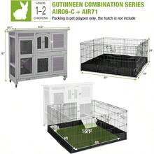 Rabbit Pet Playpen Bunny Run Extension Indoor Small Animal Pen Playpen Only - Black - View 2