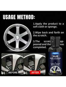KineShineX Car Tire Scratch Repair Kit, Wheel Rim Polishing Agent, Wheel Scratch Rust Remover & Decolorizer, Restore Car Metal Luster, Wheel Rim Care Wax, Anti-Fading Car Repair Polishing Paste. Let Your Car Look Brand New. Car Maintenance And Repair Accessories, Essential For Car Maintenance (Random Shipment Of New And Old Versions) - Multicolor - View 3