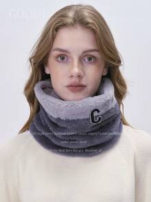 1pc Letter C Dual-Color Casual Scarf, Minimalist Daily Wear