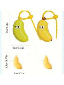1/2 件香蕉形牙刷盒可重复使用夹式牙刷套耐用塑料牙刷收纳盒便携式可爱牙刷保护盒适合商务旅行和家庭使用适合所有标准牙刷头情侣牙刷保护盒（黄色底部为绿色，绿色底部为黄色） - 彩色 - 查看 2