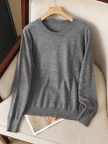 GIGOGOU 女士薄款保暖休闲毛衣上衣，柔软舒适，简约时尚，秋季服装