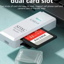 Mini High-Speed 2-In-1 Multi-Function Card Reader, USB 2.0/3.0 Micro SD/TF Storage Flash Drive Adapter