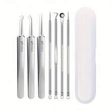 7pcs Pimple Needle Kit – Stainless Steel Pore & Extraction Tools – Professional Removal Set All Skin Types With Portable – Fragrance-Care Tools - 隨機顏色*7 - 查看 4