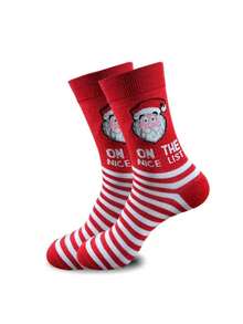 1/10 Pairs Women's Assorted Christmas & Holiday Themed Mid-Calf Socks, Autumn/Winter