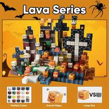80/105/150/200pcs Magnetic Building Blocks Toy Set - STEM Sensory Cubes, Magnetic Tiles Surprise Box, Creative 3D Cubic Puzzle, Build Mineral World, Suitable For 3+ Boys And Girls, Birthday/Halloween/Christmas Gift (Random Color & Pattern) - Multicolor - View 4
