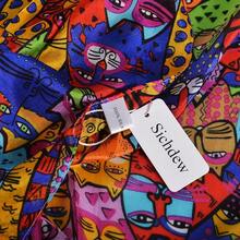 100% Mulberry Silk Scarf For Women Lightweight Long Scarves Beach Wraps Cover Up -Travel Photography Scarfhalloween - 藍紅貓 - 查看 10