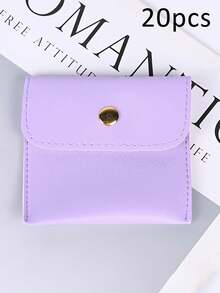 20/1pc Faux Leather Jewelry Pouches With Snap Closure Jewelry Storage Bag - Luxurious Gift Bags For Earrings, Necklaces, Bracelets, And Rings - Perfect For Storage & Pieceaging ﻿,Square Velvet Cloth Bag With Snap Fastener ,Velvet Jewelry Bags ,Cloth Gift Pouches Candy Gift Necklace Bracelet Packing Jewelry Beads Gift For Valentine's Day