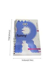 1pc Letter Cartoon A5 Notebook, Ins Style Cute & Aesthetic, Suitable For Student Notes, Business Office, Accounting, Planner, Diary Etc. Convenient To Carry And Flip Pages - Multicolor - View 2