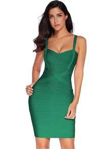 Women's Celebrity Bandage Bodycon Dress Strap Party Pencil Dress  Elegant Formal Evening Prom For Graduation, Dinner - màu xanh lá - Xem 1