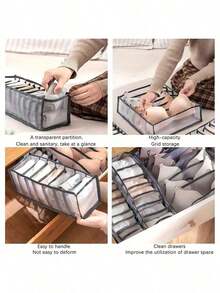 3pcs Multifunctional Wardrobe Organizer - Fabric Clothes Storage Boxes For Panties, Socks, Bral Household Drawer Dividers