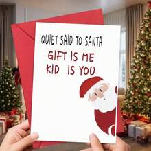 1pc, Funny Quiet Said To Santa Christmas Cards, Happy New Year Greeting Cards, Christmas Greeting Card For Boyfriend Girlfriend Couple, Husband Wife Couple