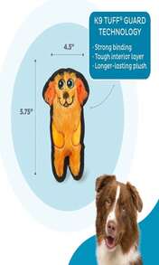Juguete de perro de peluche resistente y ruidoso Outward Hound Durablez, zorro, naranja, XS