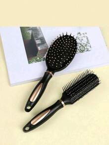 4pcs Comb Set - Styling Brush, Barber Brush, Curling Brush, Air Cushion Brush, Pointed Tail Brush, Massage Brush, Vented Brush, Coloring Brush, Scalp Massage Comb, Suitable For Thick/Curly/Long/Short Hair, Dry Or Wet Use, Anti-Static Plastic Bristles, For Men And Women, Home Spa Hair Styling Tools Boy Valentine Heart Valentine