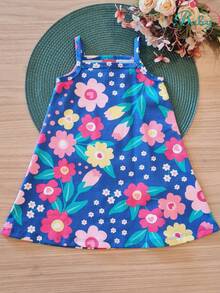 Vestido Infantil Alça kyly Premium Azul
