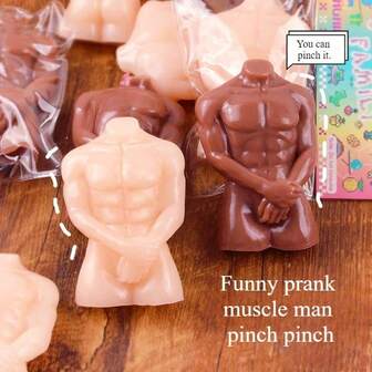 搞笑恶作剧肌肉男捏捏乐趣，创意发泄恶作剧玩具，恶搞减压玩具，生日礼物 - 圣诞节礼物 - 万圣节礼物 - 完美礼物 - 礼物