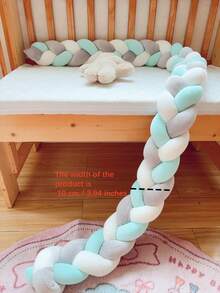 1 件手工针织婴儿床保险杠、柔软扭结球编织保护垫、婴儿床装饰保护垫、婴儿头部、婴儿床围栏垫、婴儿床保险杠、四季防撞垫、育儿室装饰、男孩和女孩的礼物