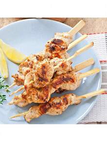 100 Espetos de Bambu para Frutas, Espetos de Frango Grelhado, Palitos de Churrasco, Garfos para Vegetais e Frutas, Palitos de Dente Apetitosos, Adequados para Festas de Aniversário, Casamentos, Reuniões de Feriados, Utensílios Descartáveis, Natal