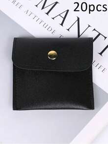 20/1pc Faux Leather Jewelry Pouches With Snap Closure Jewelry Storage Bag - Luxurious Gift Bags For Earrings, Necklaces, Bracelets, And Rings - Perfect For Storage & Pieceaging ﻿,Square Velvet Cloth Bag With Snap Fastener ,Velvet Jewelry Bags ,Cloth Gift Pouches Candy Gift Necklace Bracelet Packing Jewelry Beads Gift For Valentine's Day