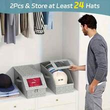 Baseball Cap Multi-Purpose Storage Box, Large Capacity Stackable Baseball Cap Storage Box, Multi-Functional Dust-Proof Storage Box, Suitable For Wardrobe, Foldable Zipper Dust-Proof Storage Box, Storage Hats, Clothes, Dolls, Etc., Can Be Used In 4 Seasons Throughout The Year