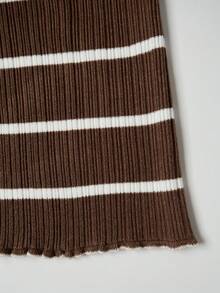 Cárdigan largo para mujer, de tela de punto a rayas, con botones delanteros, rayas acanaladas, para uso casual en vacaciones, citas por la noche, viajes, aeropuerto, otoño/invierno