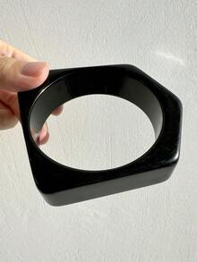 1 chiếc vòng tay nhựa sọc đen vàng sáng bóng bất đối xứng, phụ kiện thời trang thanh lịch để đeo hàng ngày và chụp ảnh tạp chí - nhiều màu - Xem 15