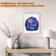 水晶矿景观 - 木制拼图，不对称动物形状木制拼图玩具，独特的派对游戏礼物，装饰艺术画，桌面魔术拼图，独特的儿童益智拼图，节日礼物，适合成人，万圣节礼物，圣诞节礼物，生日礼物（2D 拼图） - 彩色 - 查看 10