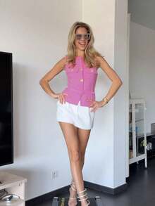 Women's Elegant Sleeveless Single-Breasted Casual Fashion Pocket Decorated Vest