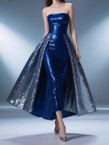 1 件海军蓝星空闪光面料，超闪亮星空 DIY 服装和连衣裙材料